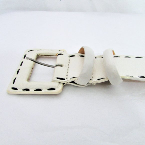 Richard Gampel ivory leather belt 36